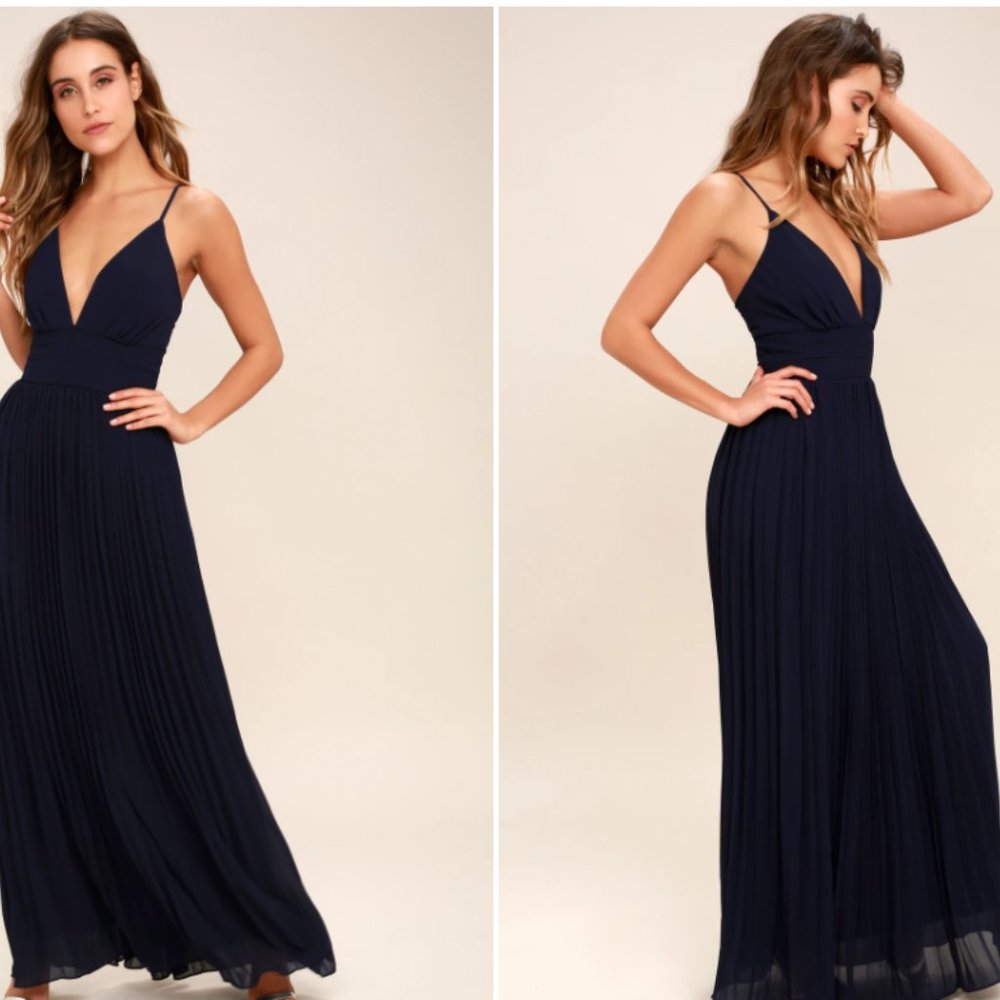 Lulus Depths of My Love Navy Blue Maxi Dress